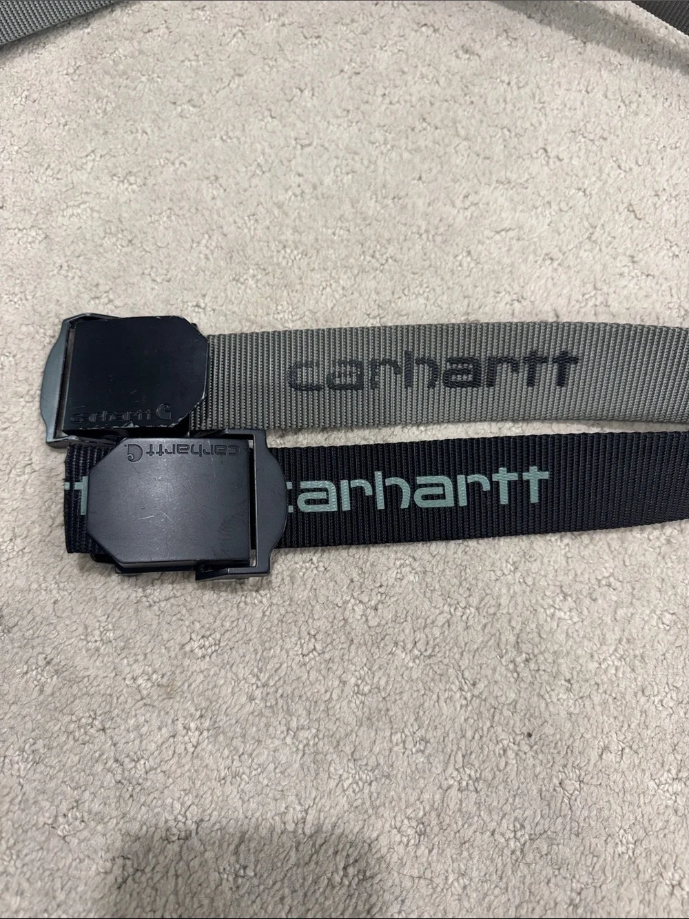 Carhartt Dual Web Belts in Grey and Black - 2 belts